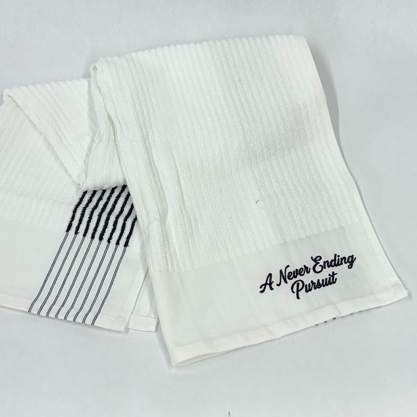 A Never Ending Pursuit Striped Caddy Towel