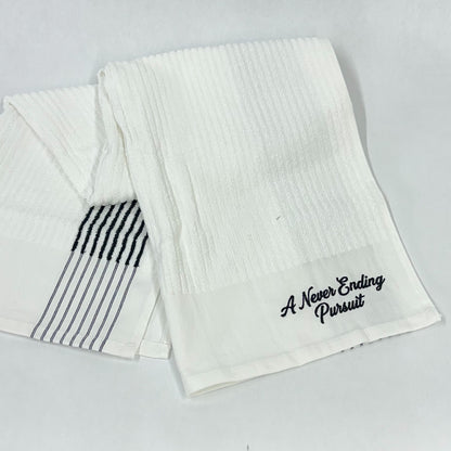 A Never Ending Pursuit Striped Caddy Towel