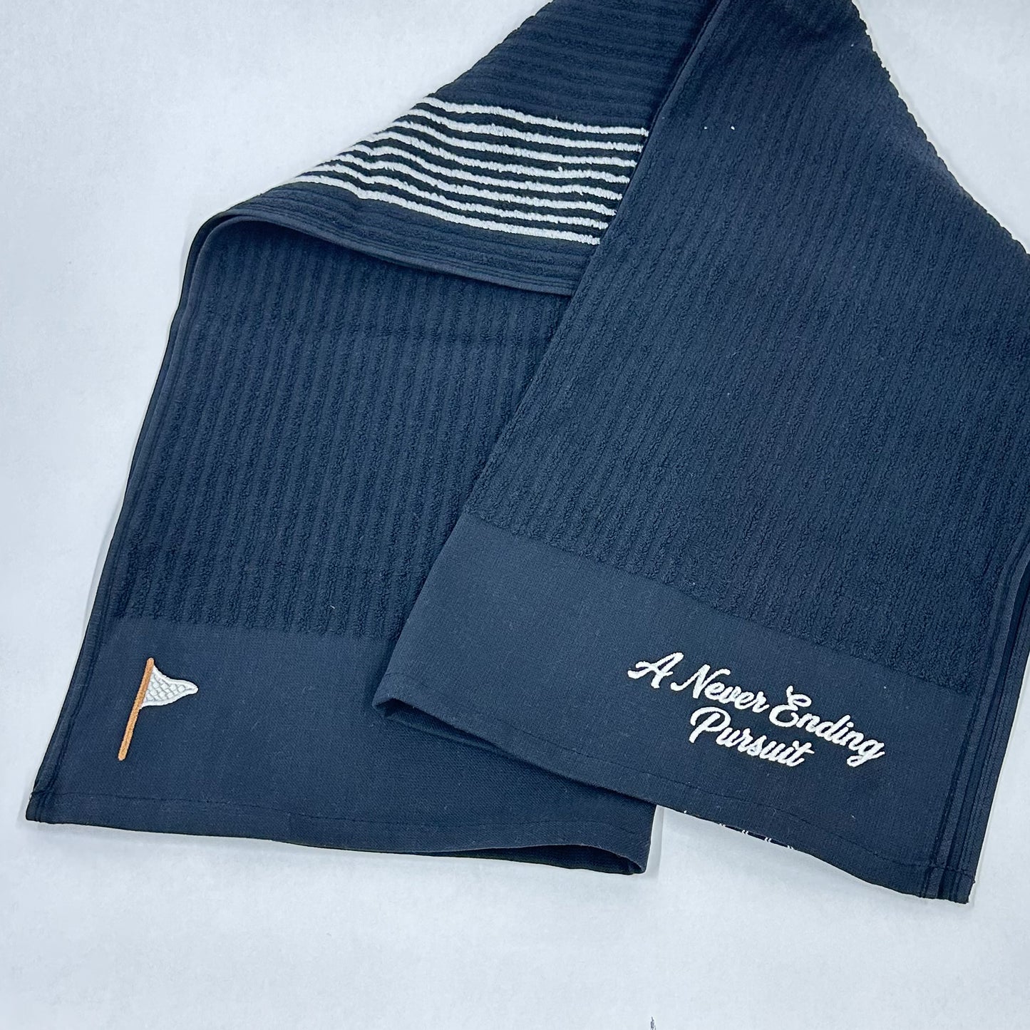 A Never Ending Pursuit Striped Caddy Towel