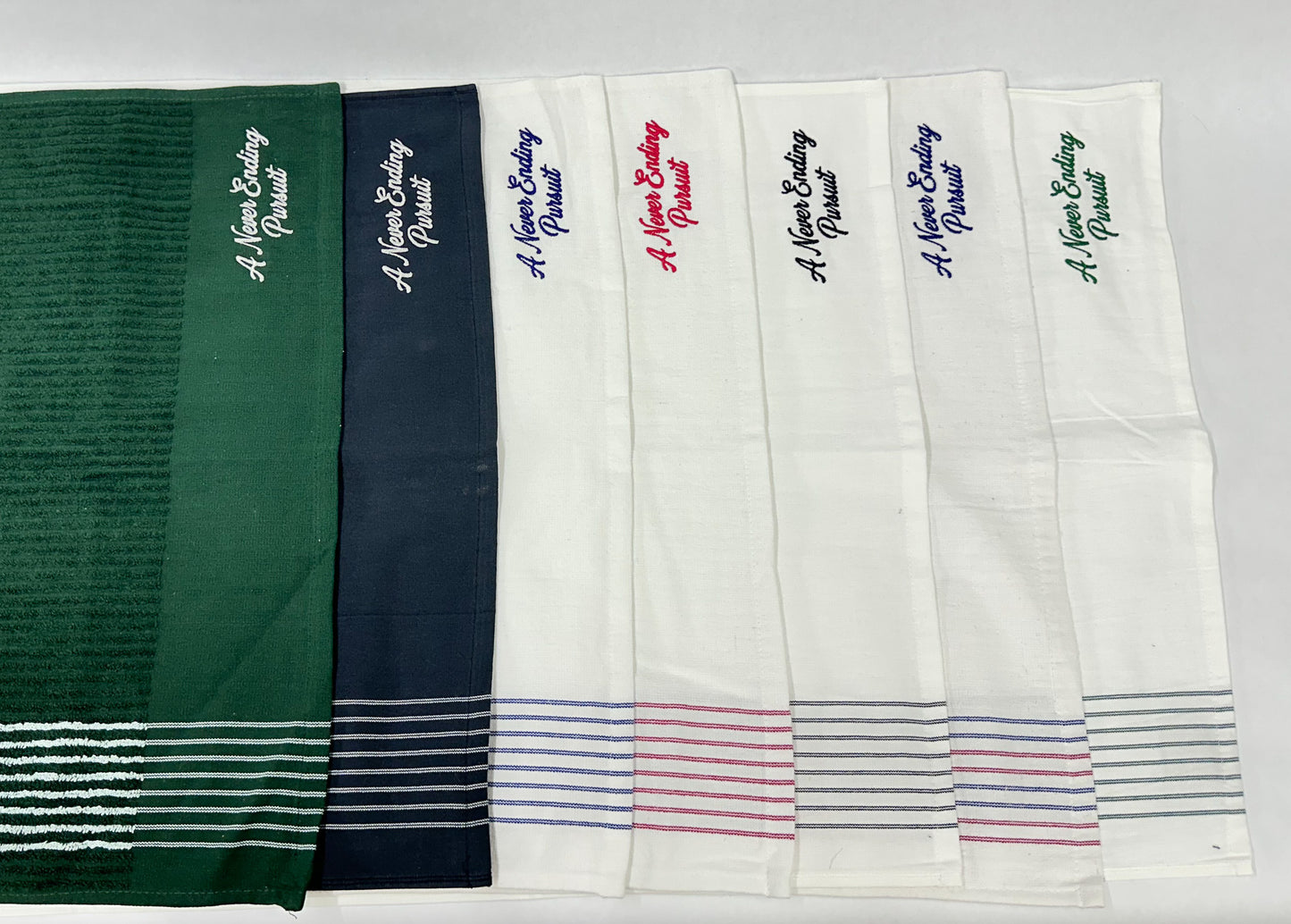 A Never Ending Pursuit Striped Caddy Towel