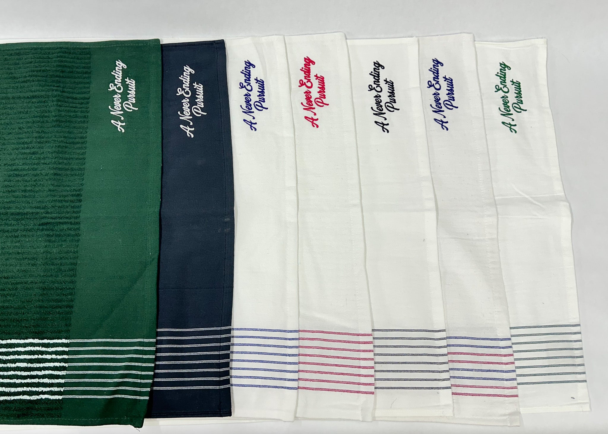 A Never Ending Pursuit Striped Caddy Towel